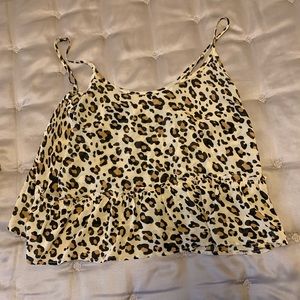 Leopard print crop tank